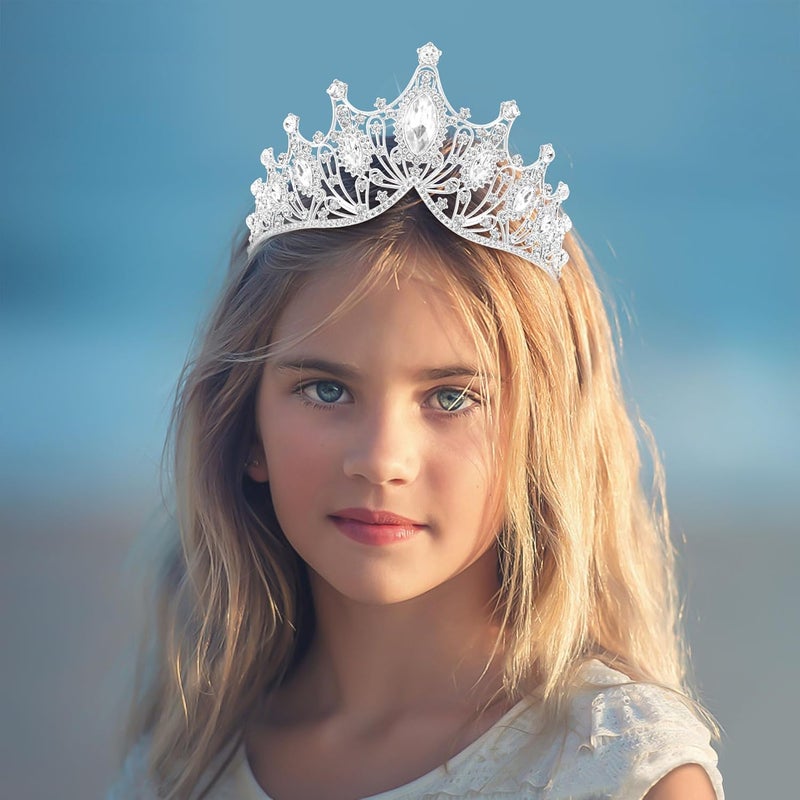 TAROSE Crowns for Women, Queen Crystal Gold Silver Tiaras with White Rhinestone and Combs, Goddess Crown for Wedding Bride Birthday Princess Bridal Shower Hair Accessories for Women - Image 4